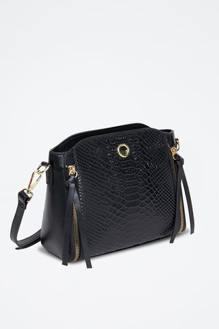 Sac bandoulière en cuir Scobi - Noir