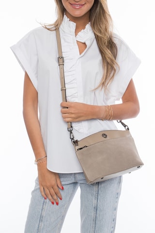 Sac bandoulière en cuir Tivoli - Beige