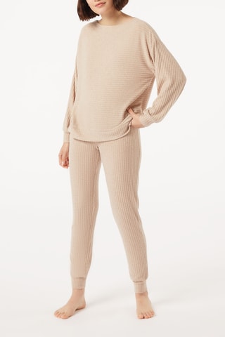 Pyjamabroek hoge taille Calino- Taupe