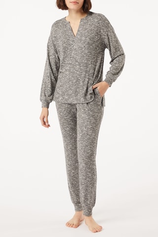 Calças de pijama cintura subida Cibel - Antracite mesclado - Etam
