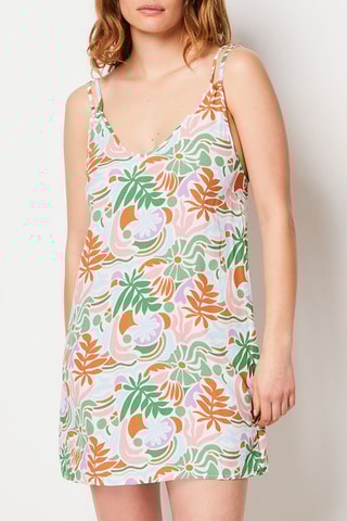 Slipdress Vaianspe - Wit en Mosterdgeel