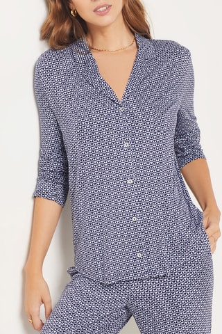 Pyjamablouse Songe - Marineblauw