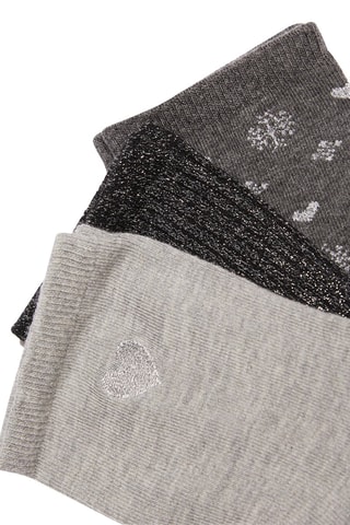 3 pares de meias Festive - Cinzento-claro mesclado - Etam