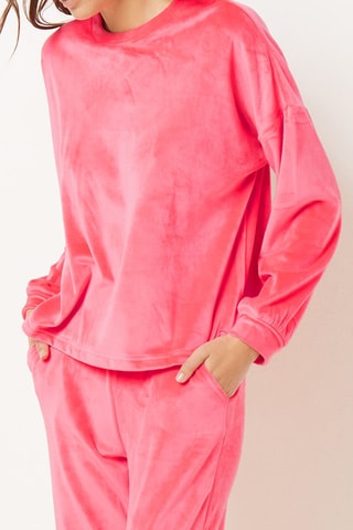 Velours Pyjamasweater Dunkan - Fuchsia
