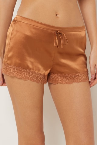 Zijden Short - Bruin