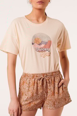 Linnen T-shirt - Beige