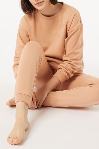 Pyjamabroek met hoge taille Cunta- Abrikooskleurig