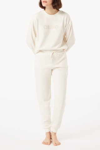Pyjamabroek met hoge taille Cunta- Gemêleerd Beige