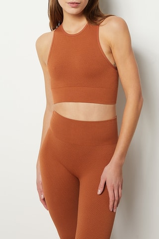 Leggings de cintura subida Loungewear Castanho - Etam