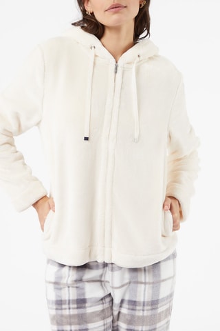 Jasje met capuchon Warmy Casual Ecru