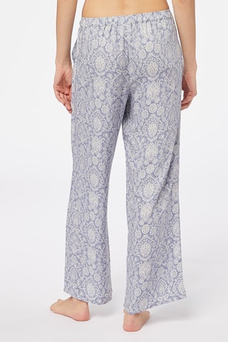 Pyjamabroek hoge taille Bania- Blauw en Wit
