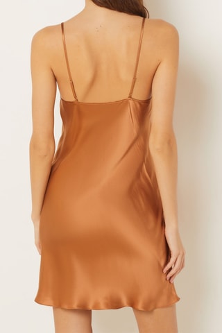 Zijden Slipdress Milky - Bruin