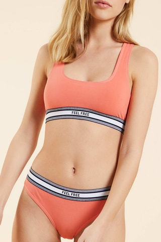 Sportbeha Coton Run  Koraalrood