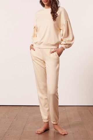 Pyjamajoggingbroek met hoge taille Achile- Zachtgeel