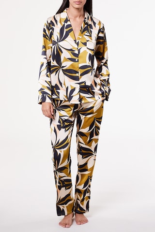 Blusa Leaves Branco e amarelo - Etam