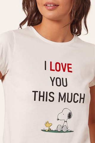 T-shirt Woodstock and Snoopy Snoopy and the Peanuts Tina Ecru