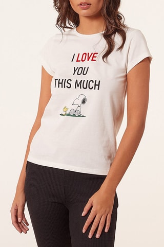 T-shirt Woodstock and Snoopy Snoopy and the Peanuts Tina Ecru