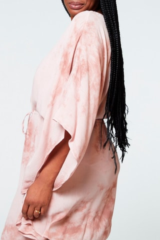 Vestido trapézio tie and dye Dip Imp fundo rosa