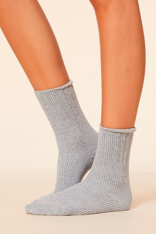 Meias New Chenille Cinzento