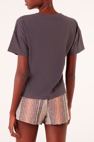 Linnen T-shirt Steeve Antraciet