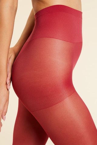 Collants Semi Opaque Vermelho