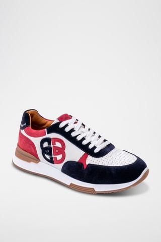 Baskets en cuir Boston - Rouge et blanc