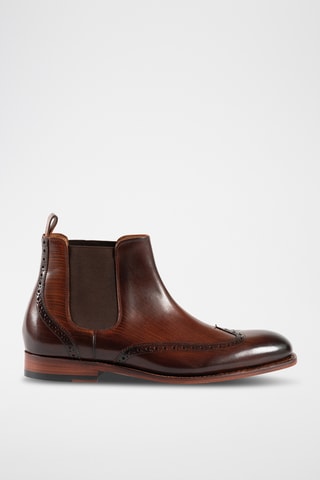 Boots Chelsea en cuir Mersey - Marron