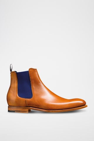 Boots Chelsea en cuir Violet - Camel