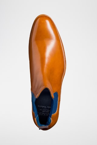 Boots Chelsea en cuir Violet - Camel