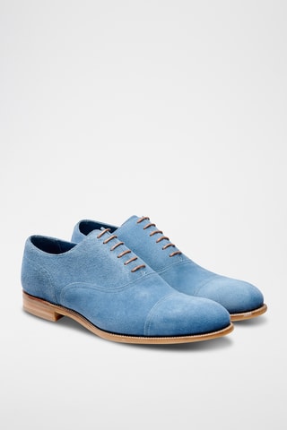 Richelieus en nubuck Pullman - Bleu cobalt