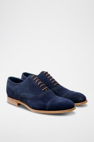 Richelieus en nubuck Pullman - Bleu marine