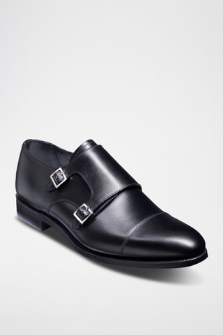 Derbys à boucles en cuir de veau White City - Noir