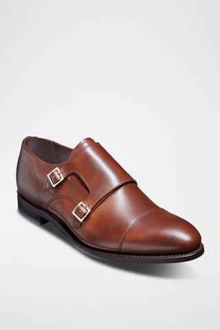 Derbys à boucles en cuir de veau White City - Marron