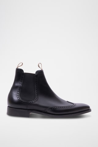 Boots Chelsea en cuir de veau Moreton - Noir