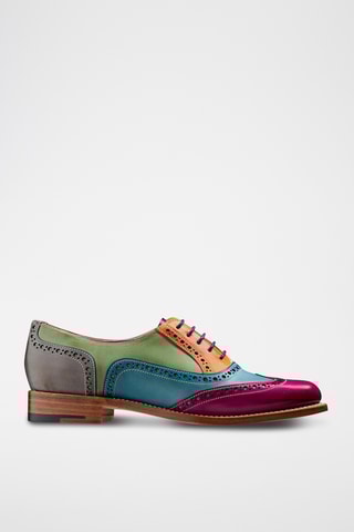 Richelieus en cuir Fearne - Fuchsia et bleu clair