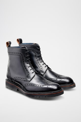 Boots en cuir de veau Woodbury - Noir