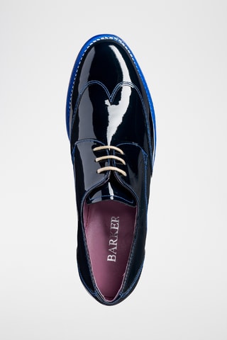 Derbys en cuir verni Charlie - Bleu marine