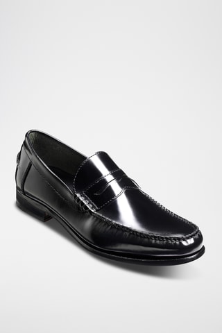 Mocassins en cuir verni Newington - Noir