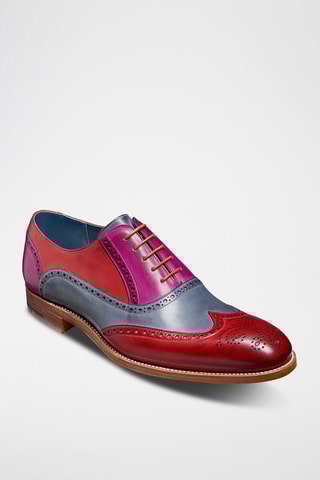 Richelieus en cuir Valiant - Rouge et gris
