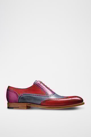 Richelieus en cuir Valiant - Rouge et gris