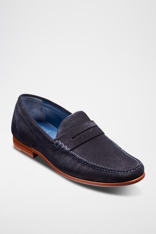 Mocassins en nubuck William - Bleu marine