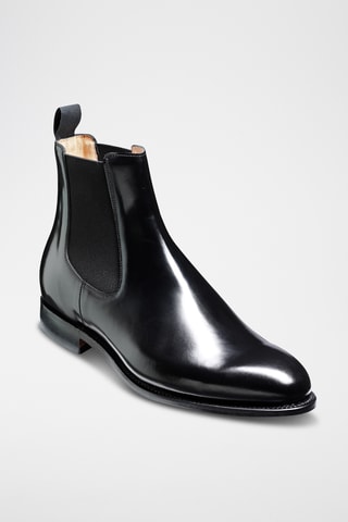 Boots Chelsea en cuir verni Bedale - Noir