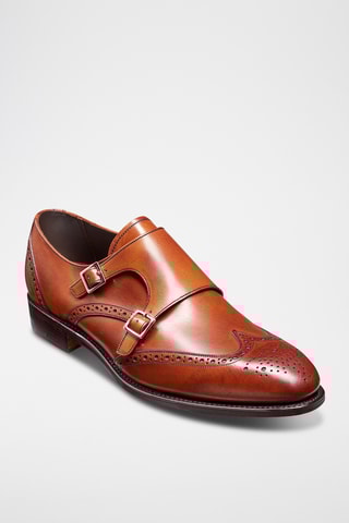 Derbys à boucles en cuir de veau Fleet - Camel