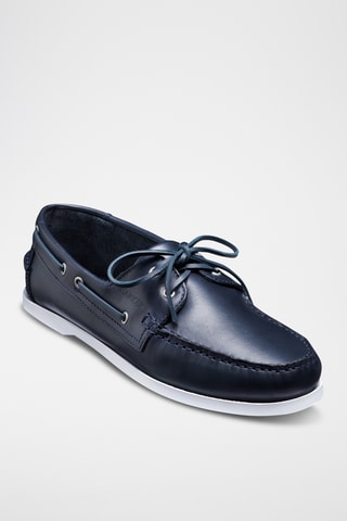 Chaussures bateau en cuir Keel - Bleu marine