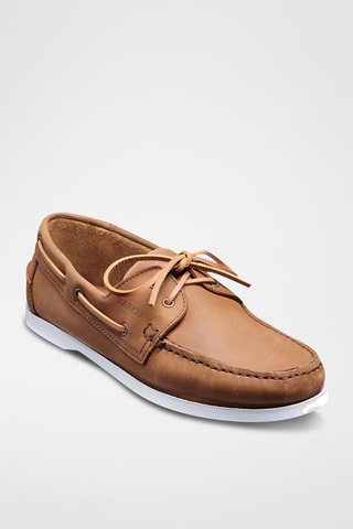 Chaussures bateau en cuir Keel - Marron clair
