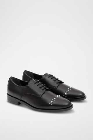 Richelieus en cuir Vitello - Noir