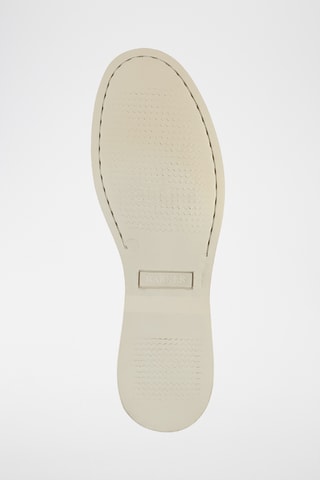 Chaussures bateau en cuir de veau Cleo - Rose et blanc