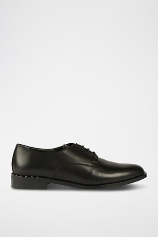 Derbys en cuir de veau Plain - Noir 