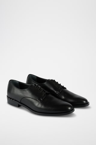 Derbys en cuir de veau Plain - Noir 