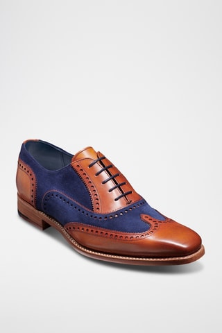 Richelieus en cuir Spincer - Marron et bleu marine